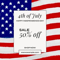 4th of July sale Facebook post template