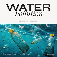 Water pollution Instagram post template