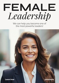 Female leadership poster template