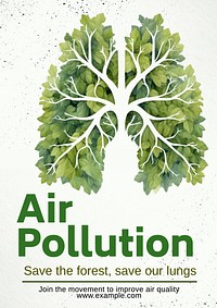 Air pollution poster template and design