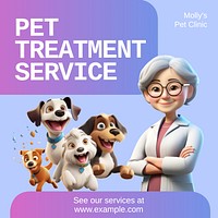 Pet treatment service Facebook post template