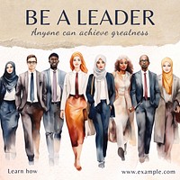 Be a leader Instagram post template