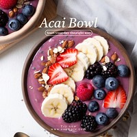 Acai bowl Instagram post template