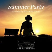 Summer Party Facebook post template
