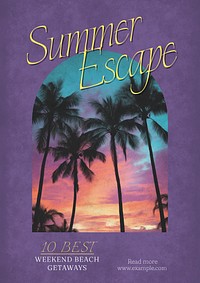 Summer escape poster template