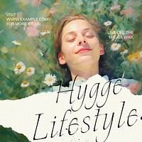 Hygge lifestyle Instagram post template