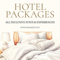 Hotel packages Facebook post template