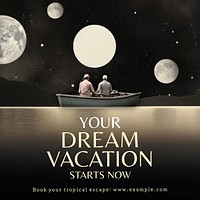 Dream vacation Facebook post template