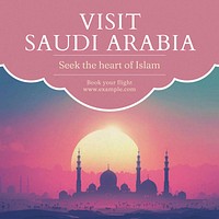 Saudi Arabia trip Instagram post template
