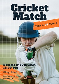 Cricket match poster template and design