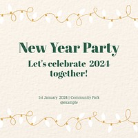 New year party Instagram post template