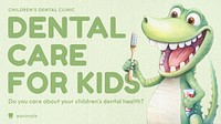 Kids dental care blog banner template
