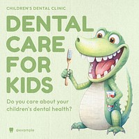 Kids dental care Instagram post template