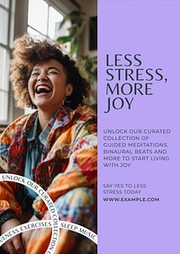 Mindfulness app poster template and design