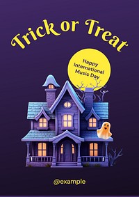 Trick or treat poster template and design