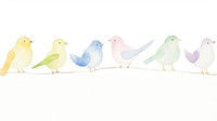 Birds as divider watercolor animal pigeon canary.