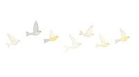 Birds as divider watercolor animal flying canary.