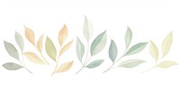 Leaves as divider watercolor graphics pattern herbal.