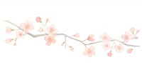 Sakura as divider watercolor blossom flower plant.