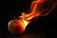 Fruit fire flame produce apple plant.