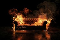 Furniture fire flame bonfire couch.