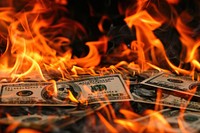 Money blaze fire flame bonfire.