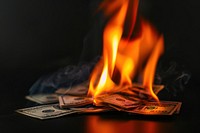 Money fire flame bonfire.