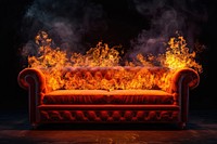 Sofa fire flame furniture fireplace indoors.