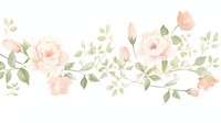 Roses as divider watercolor graphics painting pattern.