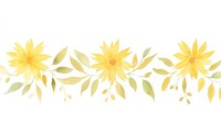Yellow flower as divider watercolor asteraceae sunflower graphics.