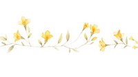 Yellow flower as divider watercolor graphics daffodil pattern.