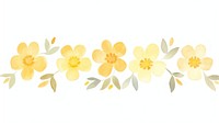 Yellow flower as divider watercolor asteraceae graphics daffodil.