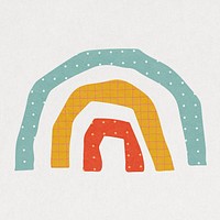 Rainbow icon in cute paper cut illustration