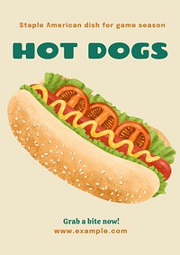 Hot dog poster template