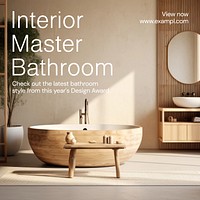 Bathroom interior design Instagram post template