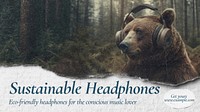 Sustainable headphones blog banner template