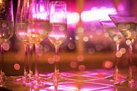 Closeup of party drinks romantic theme