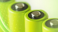 Closeup photo of green battery