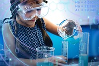 Girl in elementary science lab