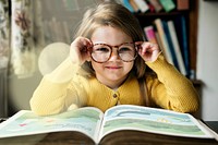 Adorable Cute Girl Reading Storytelling Concept