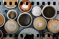 Aerial view of various coffee