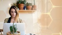 Relaxed woman working from home on her laptop