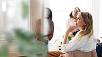 Happy business women in a meeting