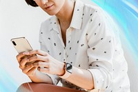 Businesswoman using a smartphone, technology concept