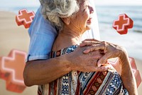 A senior couple on beach vacation