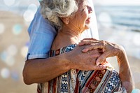 A senior couple on beach vacation