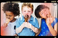 Children enjoying ice cream on a summer day