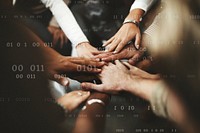 Joined hands for teamwork, business concept