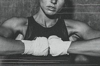 Female boxer black and white