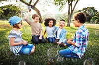 Happy kids in the park